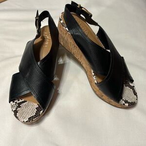 Dakota Chase size 6.5 open so platform wedge sandal.  Worn once inside only